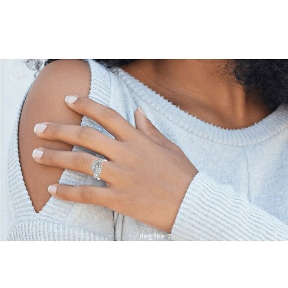 Cubic Zirconia Ring Rhodium Over Sterling Silver - Bella Luce - Size 6 - Picture 4 of 5